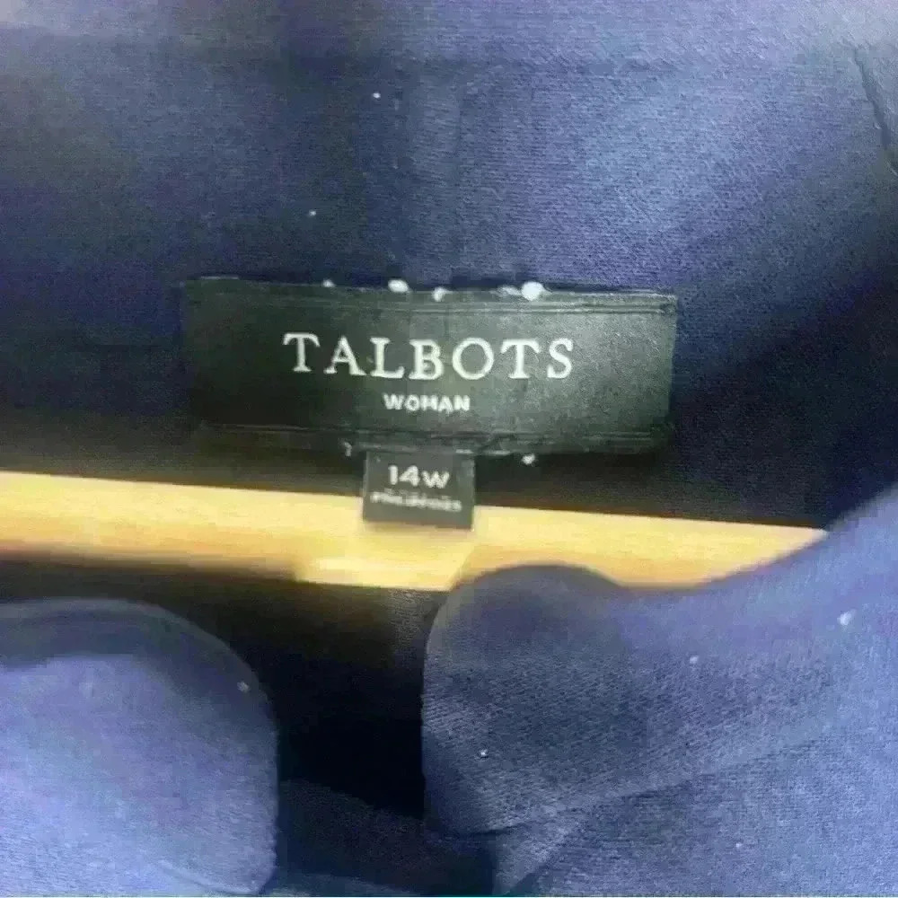 Talbots Blue Button Down Jacket Blazer Size 14W - image 6